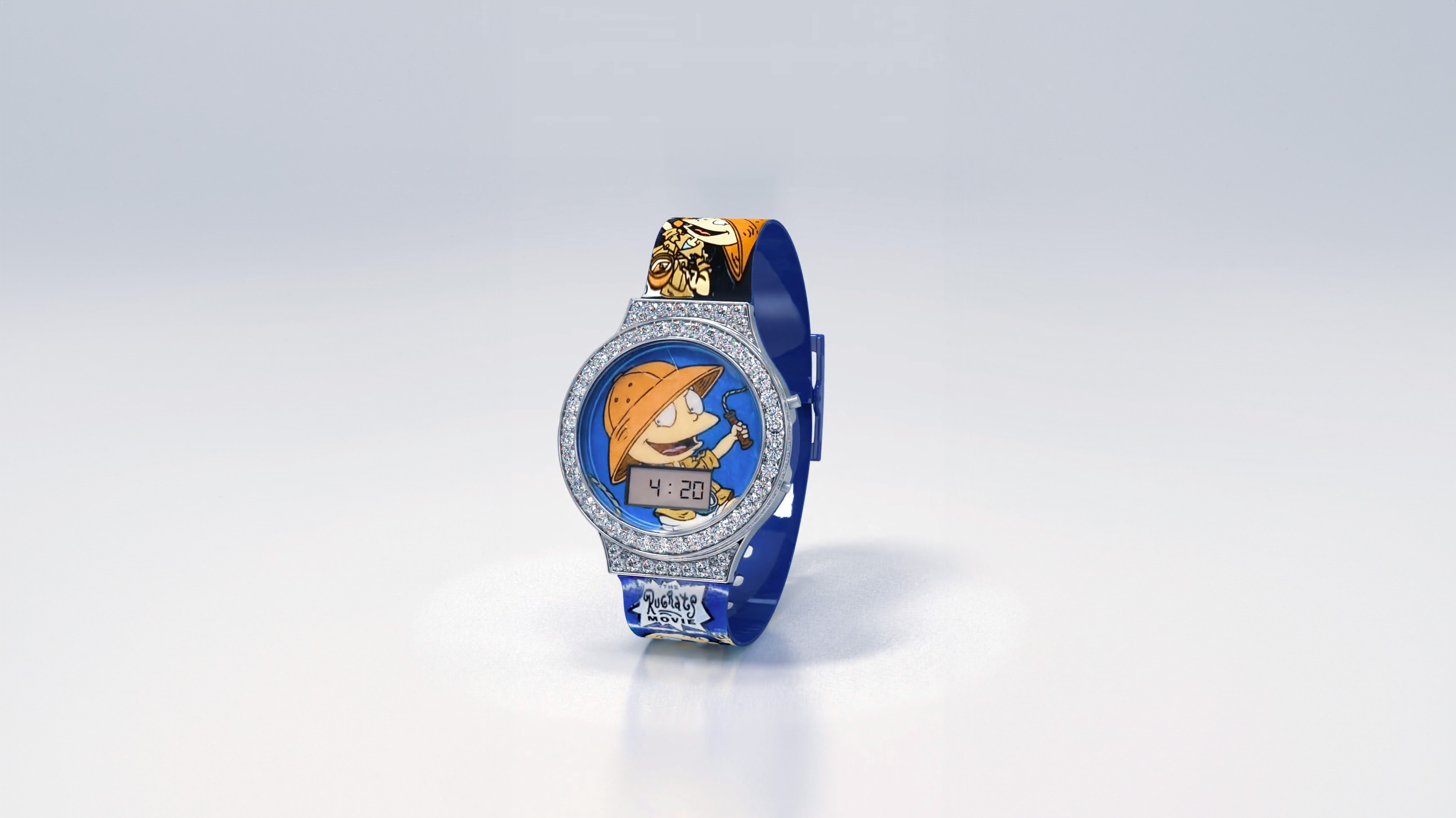 The Thomas Pickles Timepiece — an iced out Burger King Rugrats watch